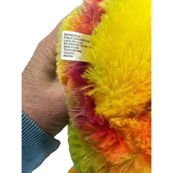EASTER RABBIT 11" Neon Tie Die PUBLIX Plush Stuffed Animal Bright - Picture 5 of 5